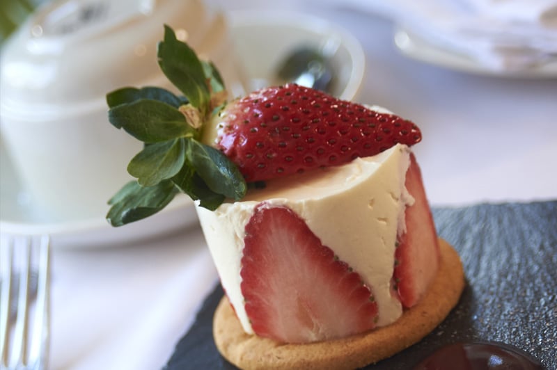 A freshly prepared dessert at Nettlestead